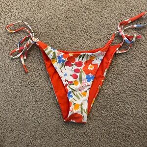 Floral Red Bikini Bottom